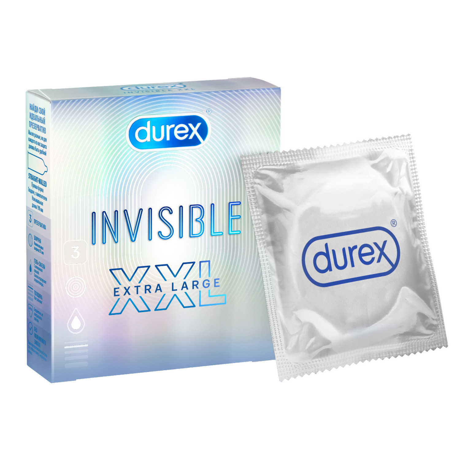 Durex Invisible XXL Презервативы 3 шт.
