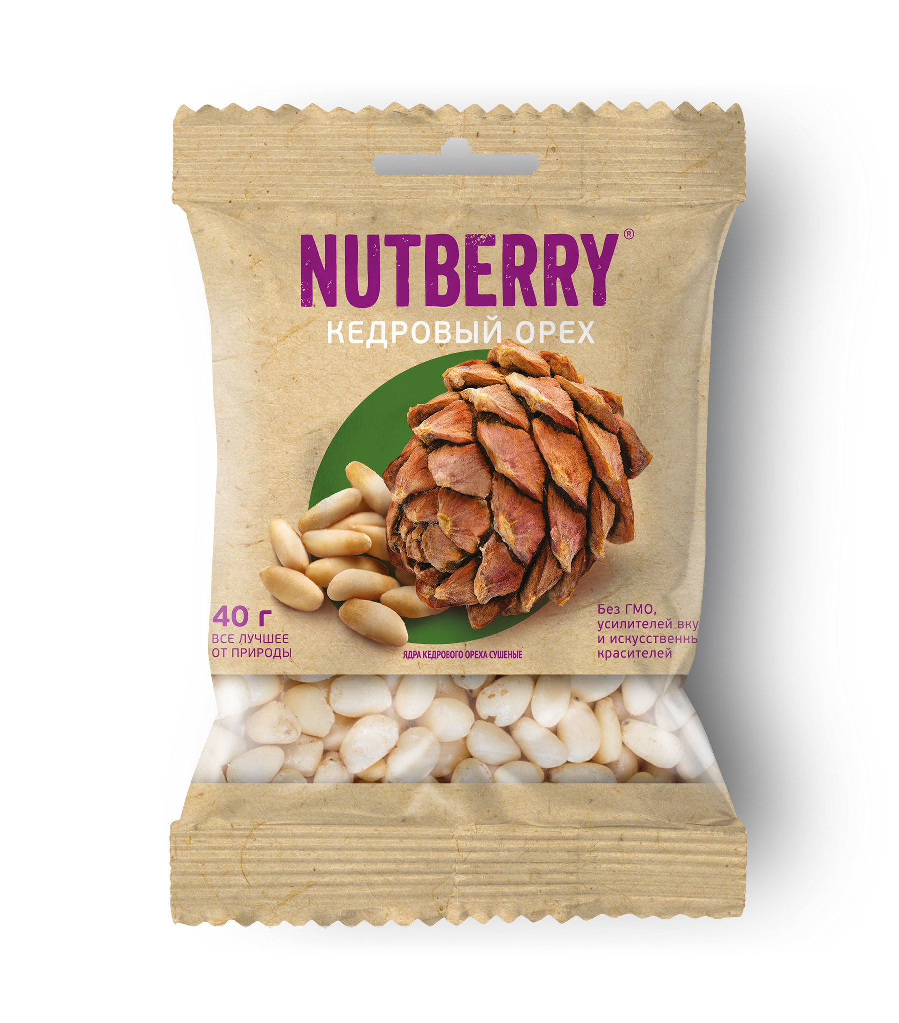 Орехи кедровые Nutberry сушеные очищенные 40 г