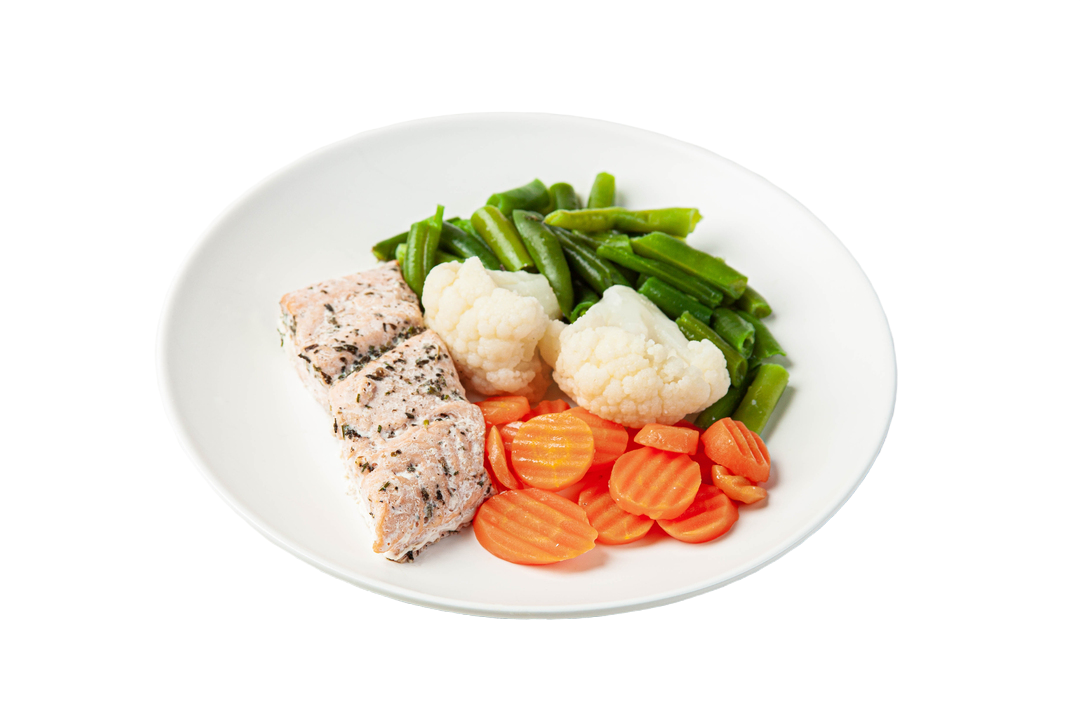 

Филе кеты ВкусВилл Классика на пару с овощами 230 г