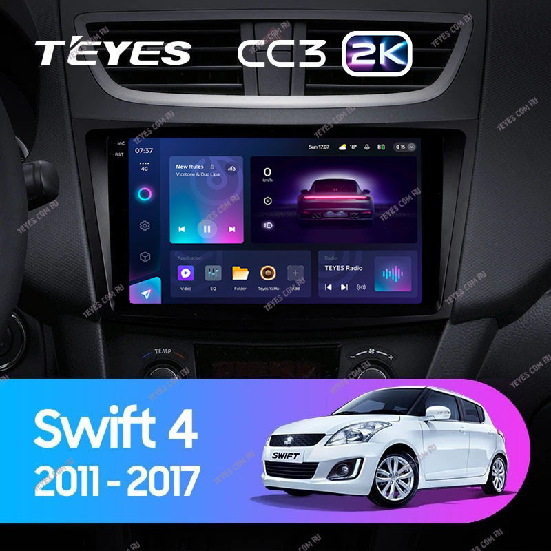 

Штатная магнитола Teyes CC3 2K 360 6/128 Suzuki Swift 4 (2011-2017), CC3 2K 360