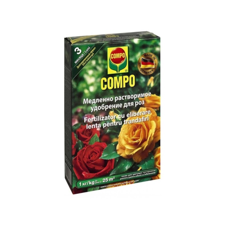 Минеральное удобрение комплексное Compo для роз медленно растворимое 1 кг