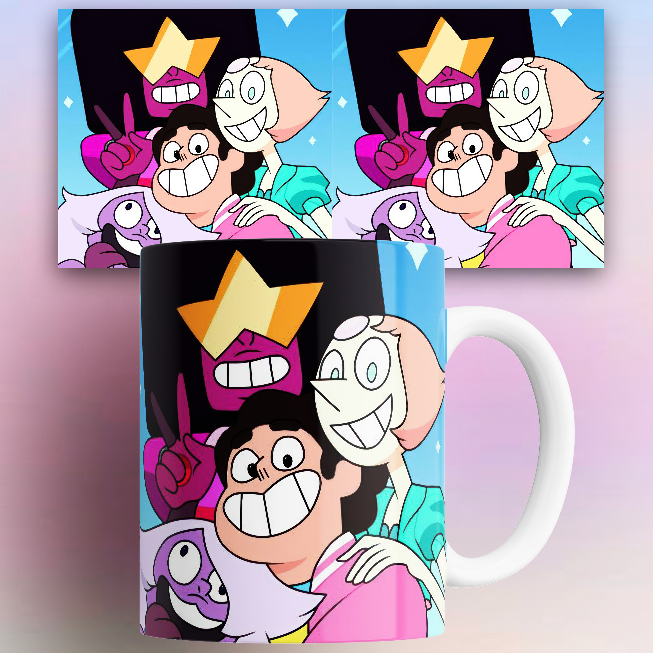 

Кружка мультсериал Вселенная Стивена Steven Universe Аметист Жемчуг Гранат 330 мл