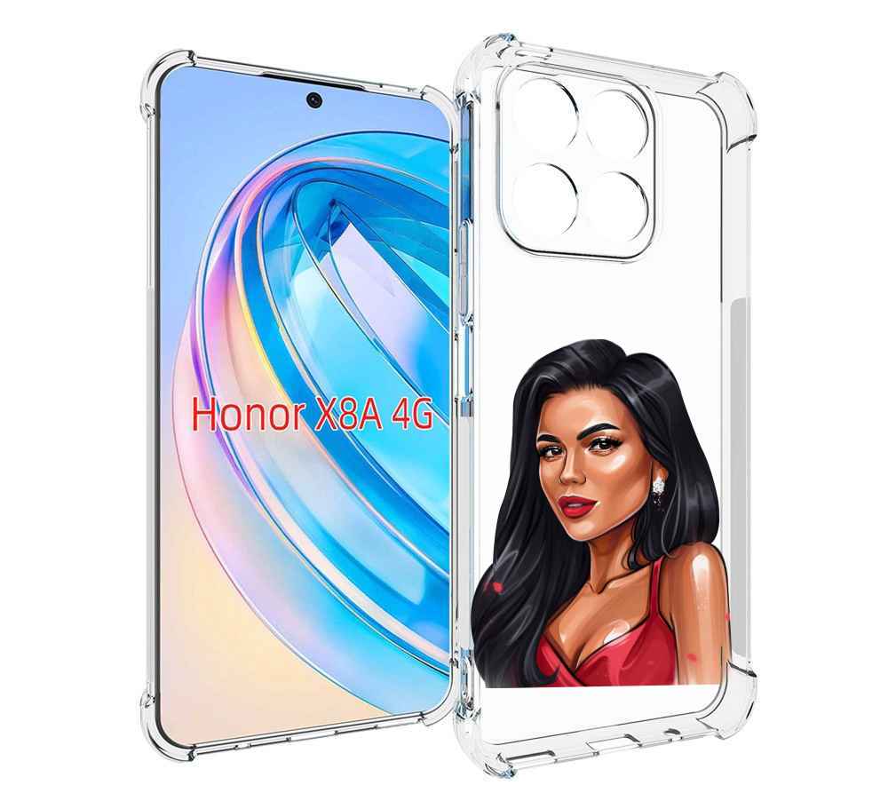 

Чехол MyPads Брюнетка-в-красном-платье для Honor X8a, Tocco