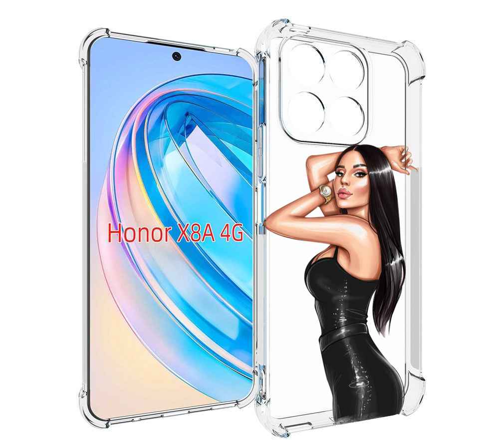 

Чехол MyPads Брюнетка-с-часами для Honor X8a, Tocco