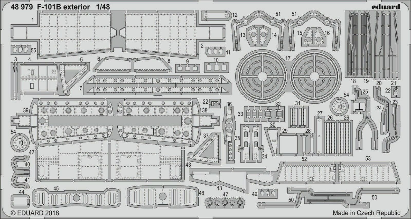 

Фототравление Eduard 48979 F-101B экстерьер 1/48, Однотонный