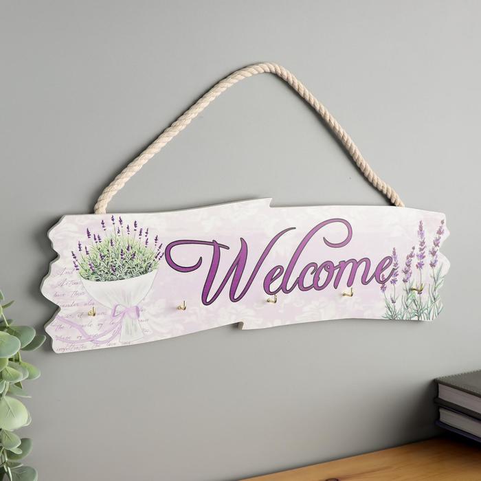 

КНР дерево, "Букет лаванды-Welcome", 10,5х36х2,7 см