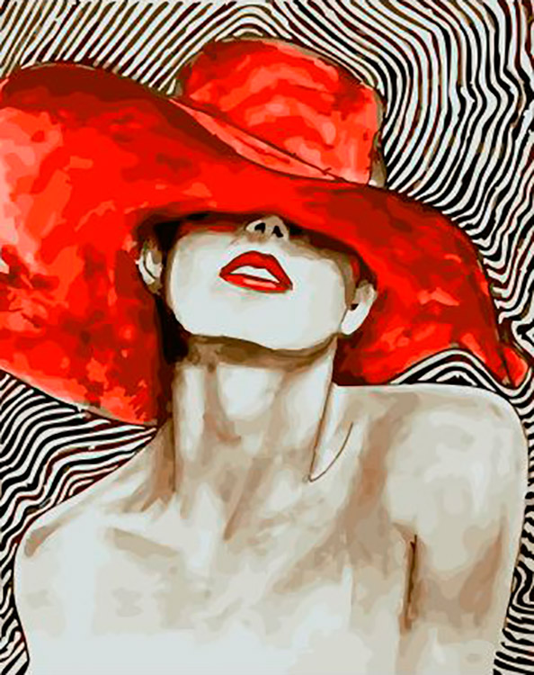 фото Картина по номерам вангогвомне дама в красной шляпе