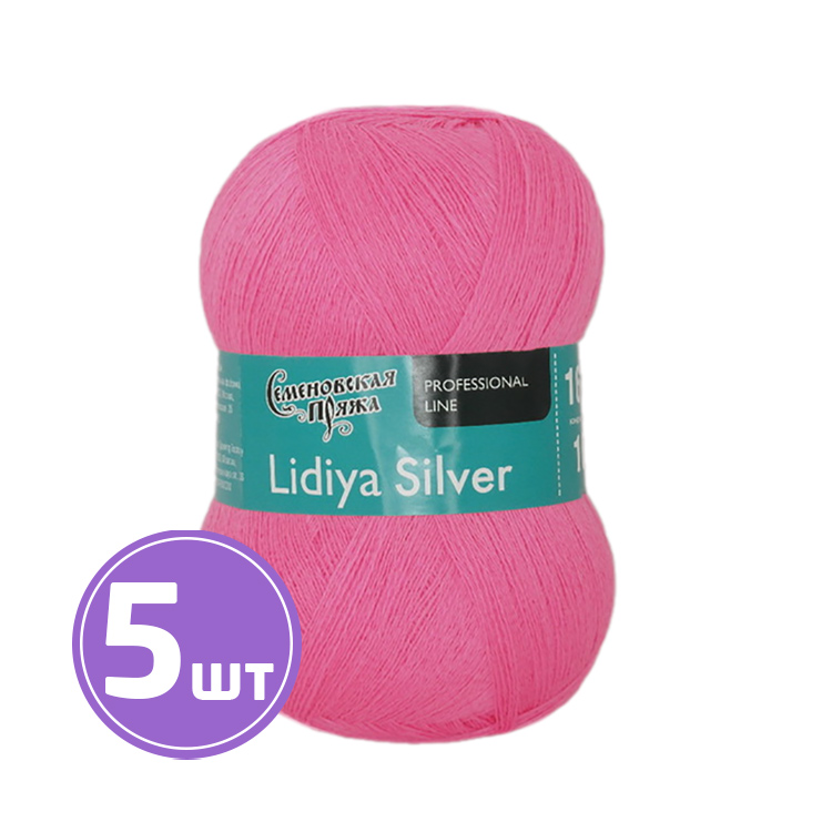 

Пряжа Семеновская Lidiya silver 162130 неон розовый 5 шт по 100 г