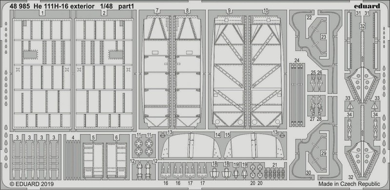 

Фототравление Eduard 48985 He 111H-16 экстерьер