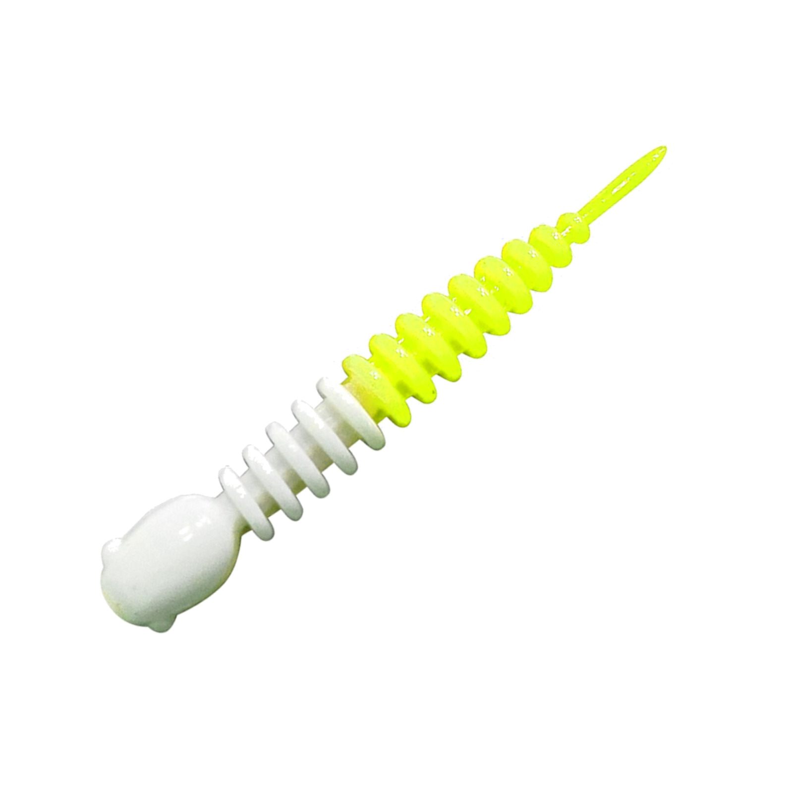 

Силиконовая приманка SANSAN trout lure в банке golovastik 65 сыр col12 white-lemon, 12шт, Белый;желтый, GOLOVASTIK 65