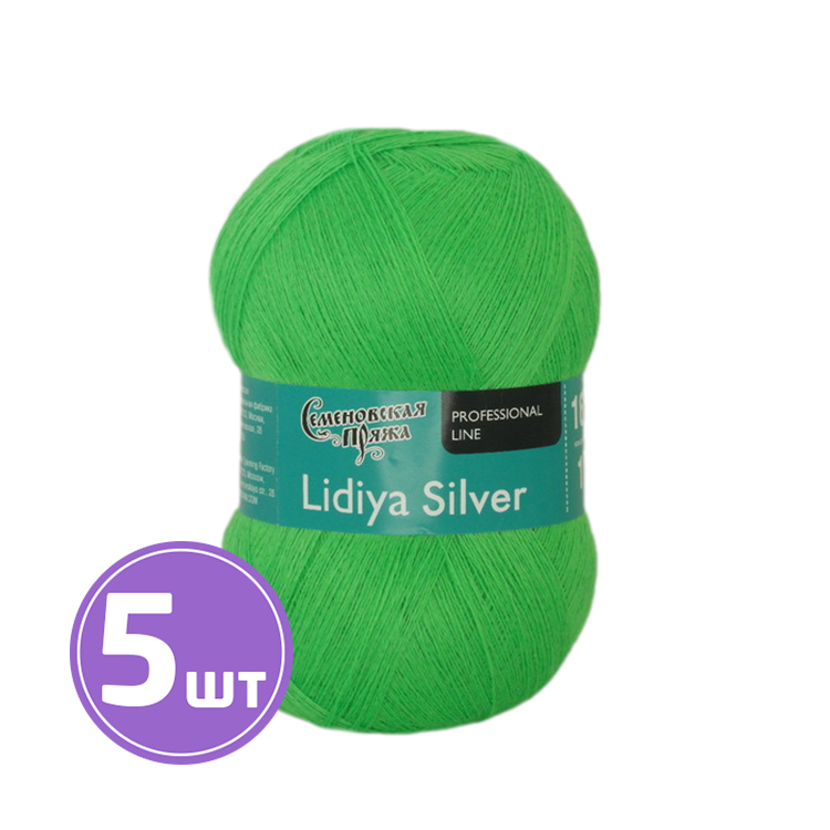 

Пряжа Семеновская Lidiya silver 166230 неон зеленый 5 шт по 100 г