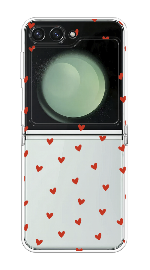 

Чехол на Samsung Galaxy Z Flip 6 "Red hearts", Красный;прозрачный, 2109750-1