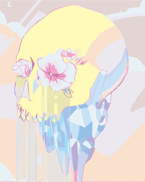 

Картина по номерам Живопись по Номерам Череп в пастельных тонах, Череп в пастельных тонах