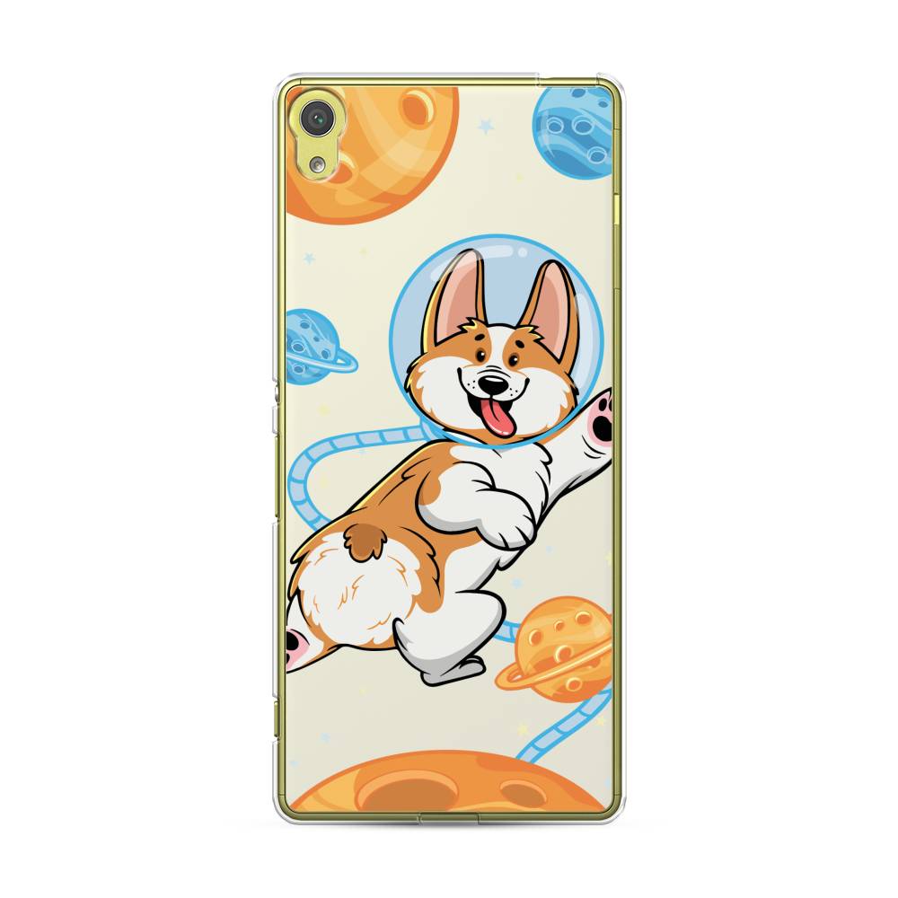

Чехол на Sony Xperia XA "Корги-космонавт", Голубой;бежевый;белый, 51250-1