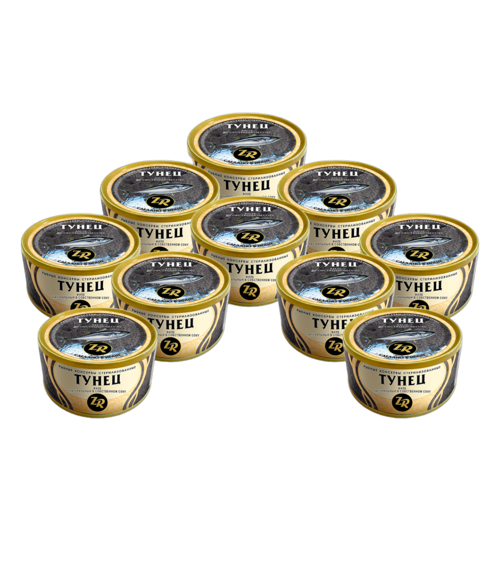 Тунец филе в собственном соку, Золотистая рыбка, 10 шт. по 185 г