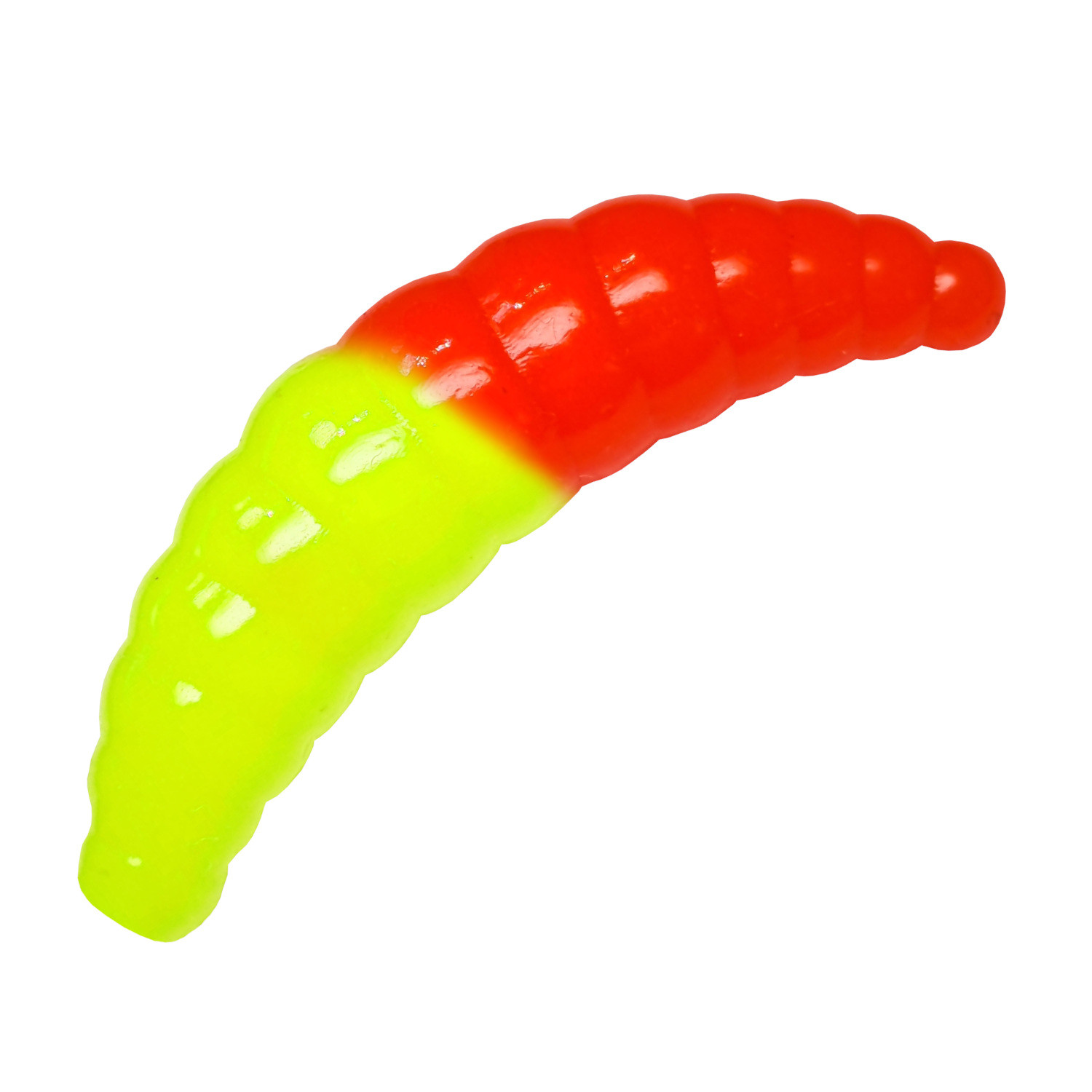 Силиконовая приманка SANSAN trout lure в банке maggot 40 сыр col27 lemon-red, 10шт