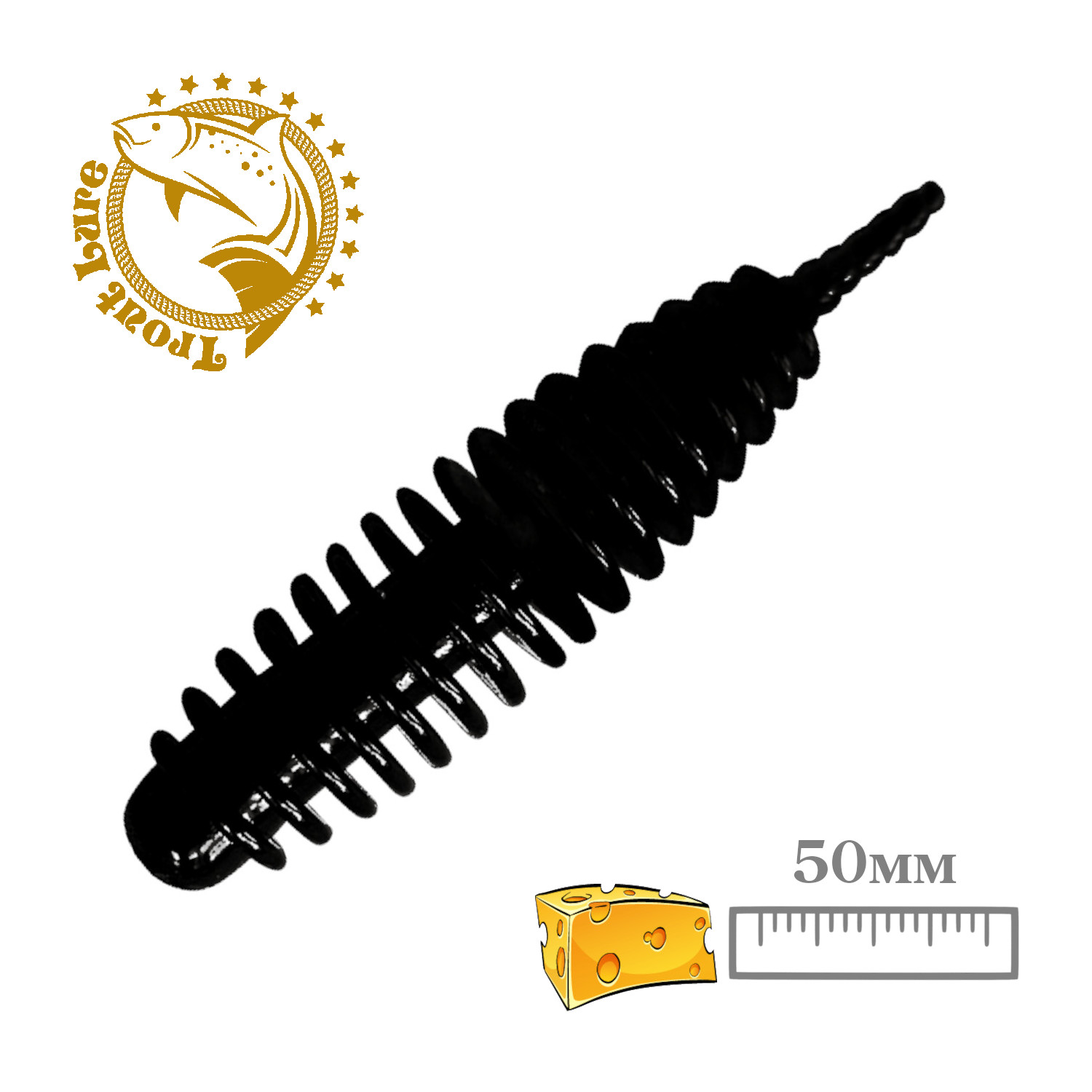 Силиконовая приманка SANSAN trout lure в банке plamp 50 cыр col5 cosmos-gold, 12шт