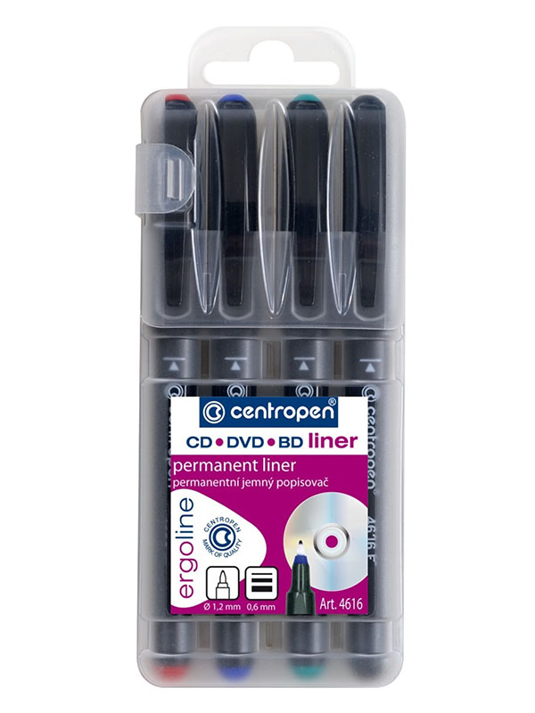 

Маркер Centropen 0.6mm для CD и DVD 4 цвета 6 4616 0401, 6 4616 0401