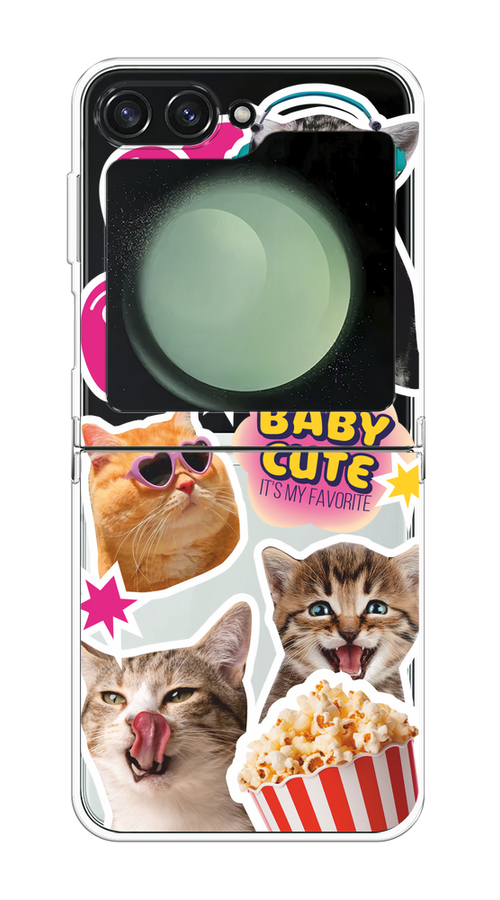 

Чехол на Samsung Galaxy Z Flip 6 "Popcorn cats", Серый;коричневый;розовый, 2109750-1