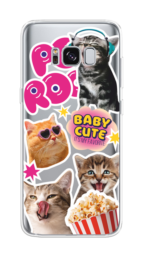 

Чехол на Samsung Galaxy S8 "Popcorn cats", Серый;коричневый;розовый, 24750-1