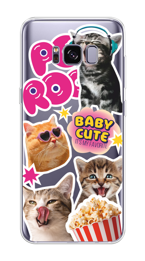 

Чехол на Samsung Galaxy S8 Plus "Popcorn cats", Серый;коричневый;розовый, 24850-1
