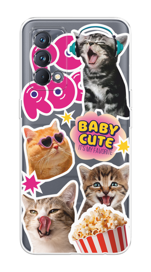 

Чехол на Realme GT Master Edition "Popcorn cats", Серый;коричневый;розовый, 2510450-1