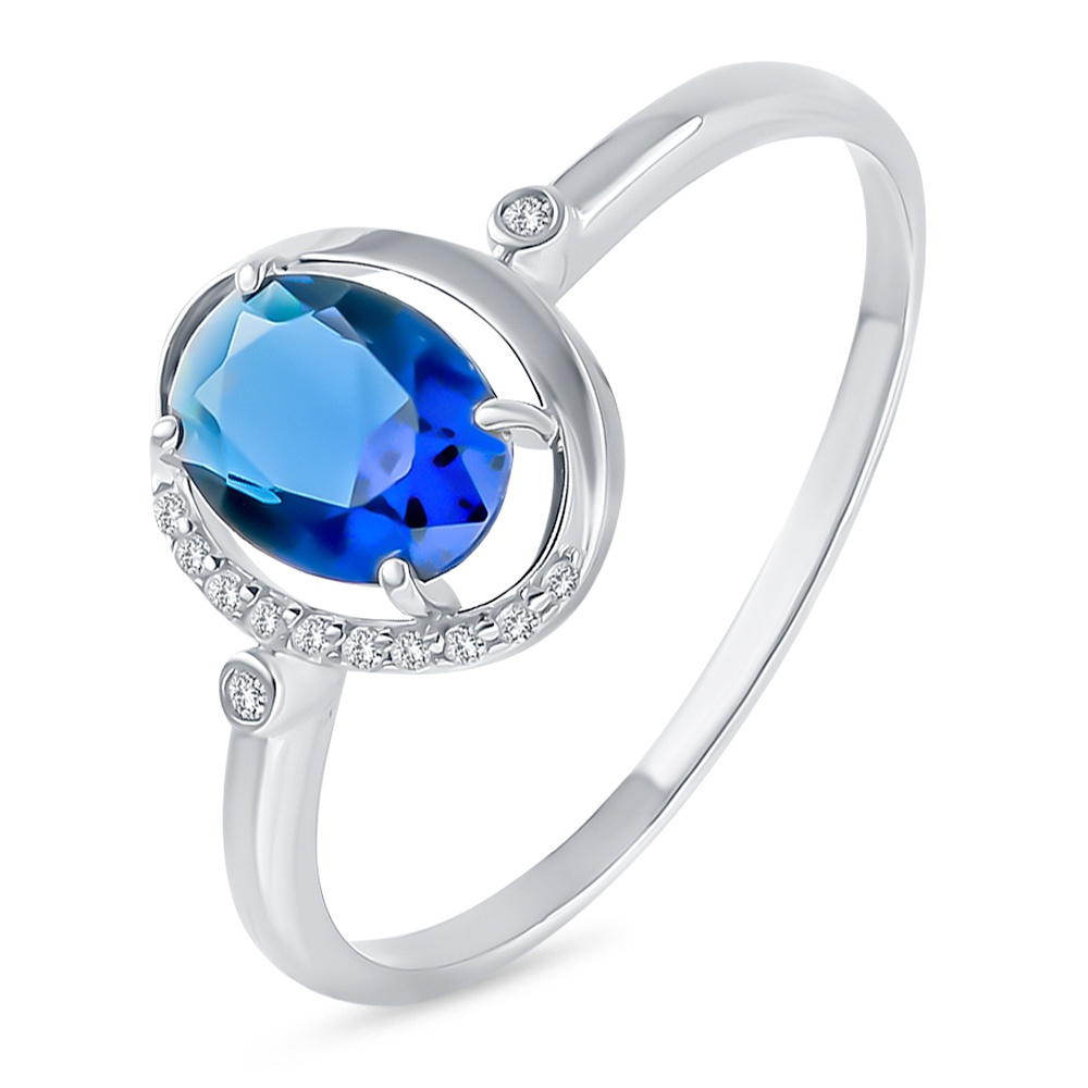 

Кольцо из серебра с кристаллом ювелирным/фианитом р. , 585Gold 701012224, 701012224