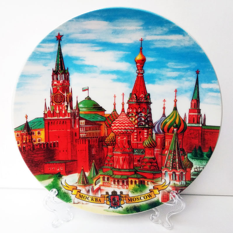 Декоративная тарелка Москва Городские виды 15x15 см