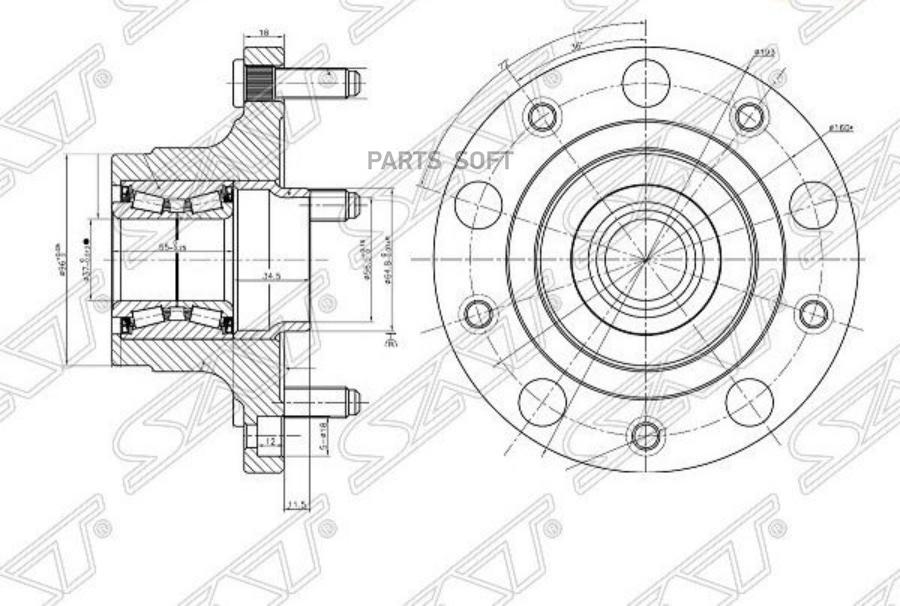 

SAT Ступичный узел задн. FORD TRANSIT T9 R15 06-13