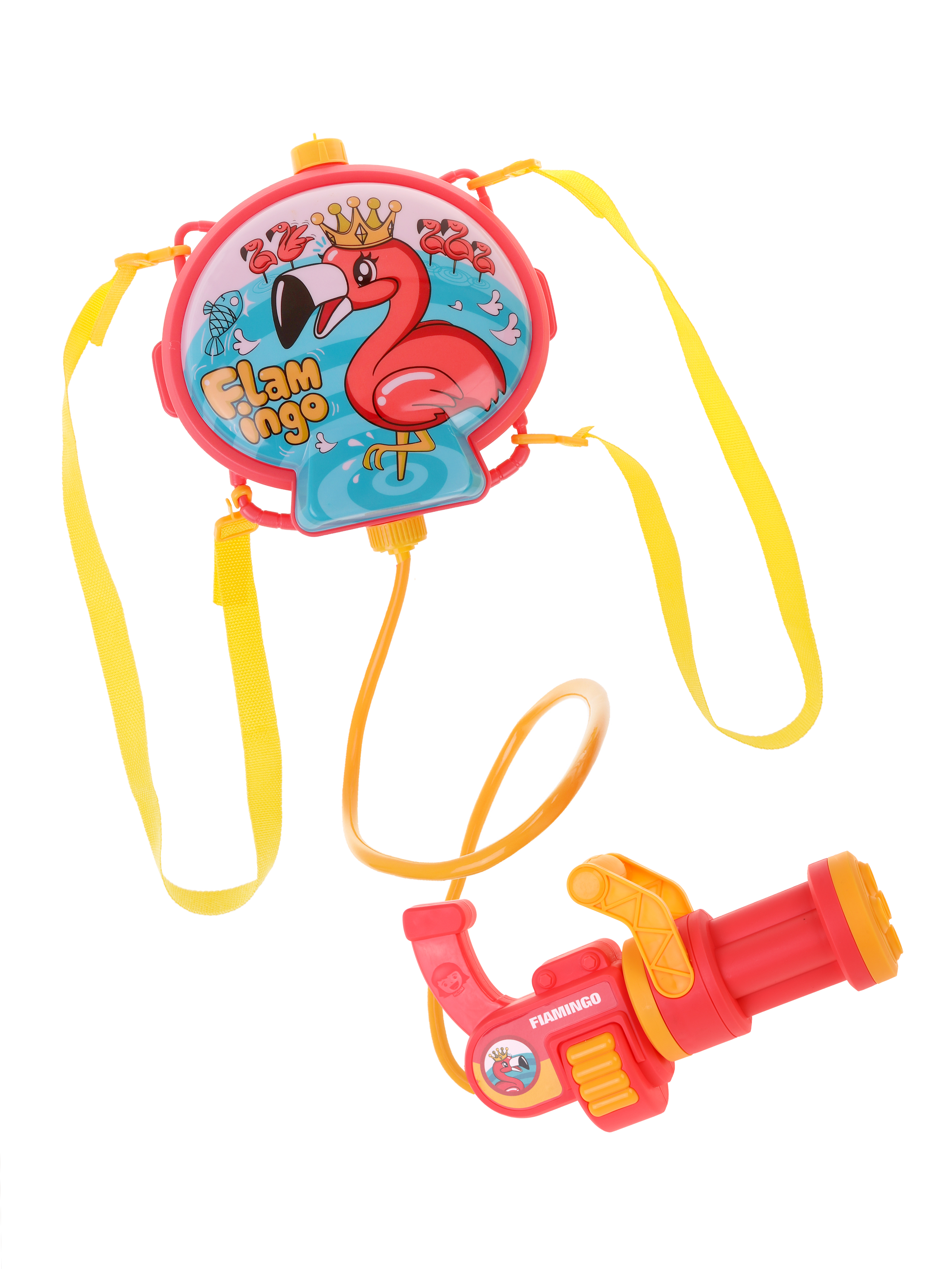 Водный бластер игрушечный Наша игрушка водяной-рюкзак Фламинго 20х11x6 см