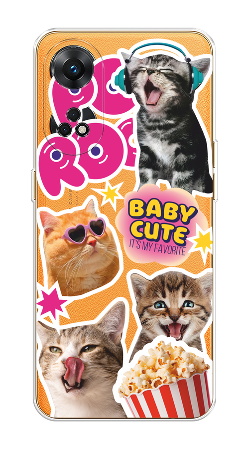

Чехол на OPPO Reno 8T 4G "Popcorn cats", Серый;коричневый;розовый, 2513250-1
