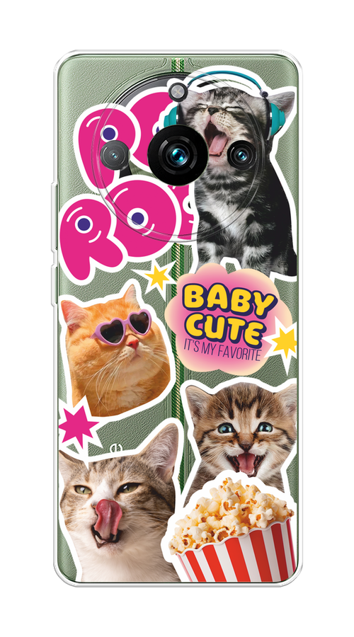 

Чехол на Realme 11 Pro "Popcorn cats", Серый;коричневый;розовый, 2514250-1