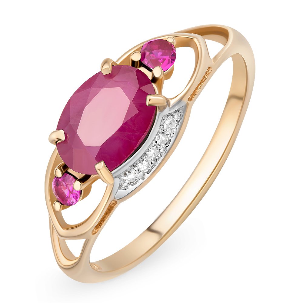 

Кольцо из красного золота с рубином/бриллиантом р. 15,5 585Gold 101010787, 101010787