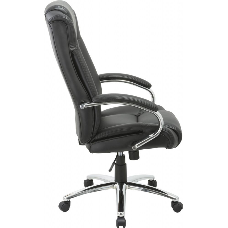 

Кресло BN_Dt_EChair-561 TR рец. кожа черная, хром, Черный