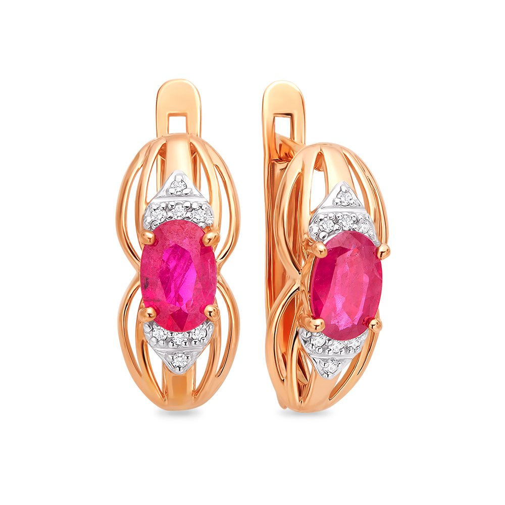

Серьги из красного золота с рубином/бриллиантом 585Gold 102005596, 102005596