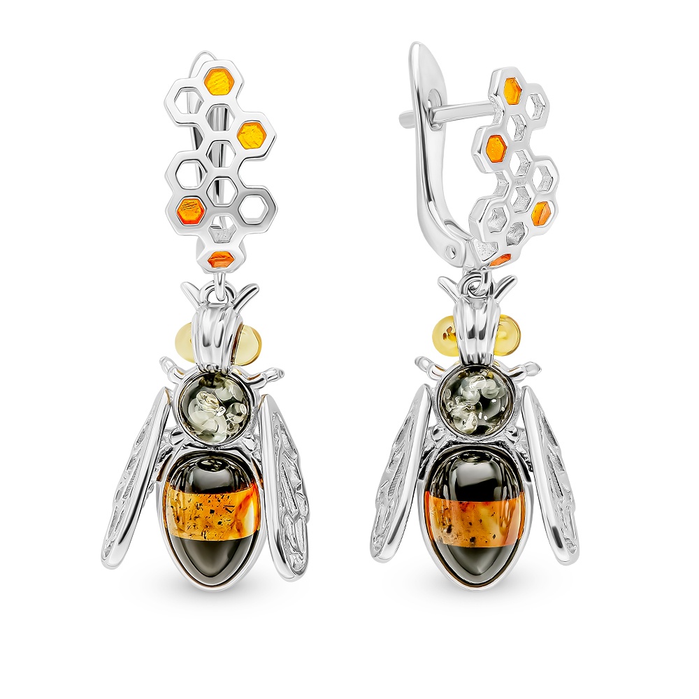 

Серьги из серебра с эмалью/янтарем 585Gold 702008032, 702008032