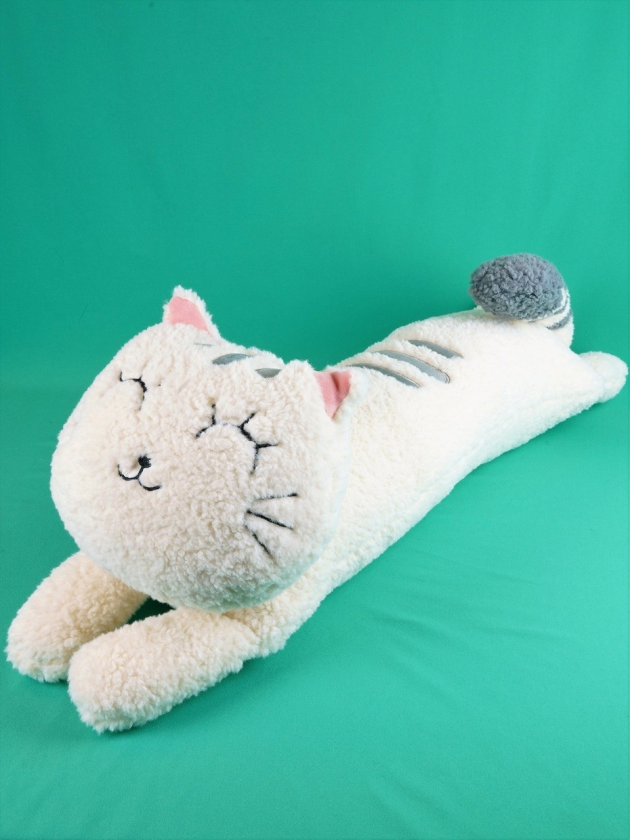 

Мягкая игрушка АКИМБО КИТ Кот-подушка 75см (Кошка Котенок Подарок Презент на праздник), Белый, Кот-подушка 75см.
