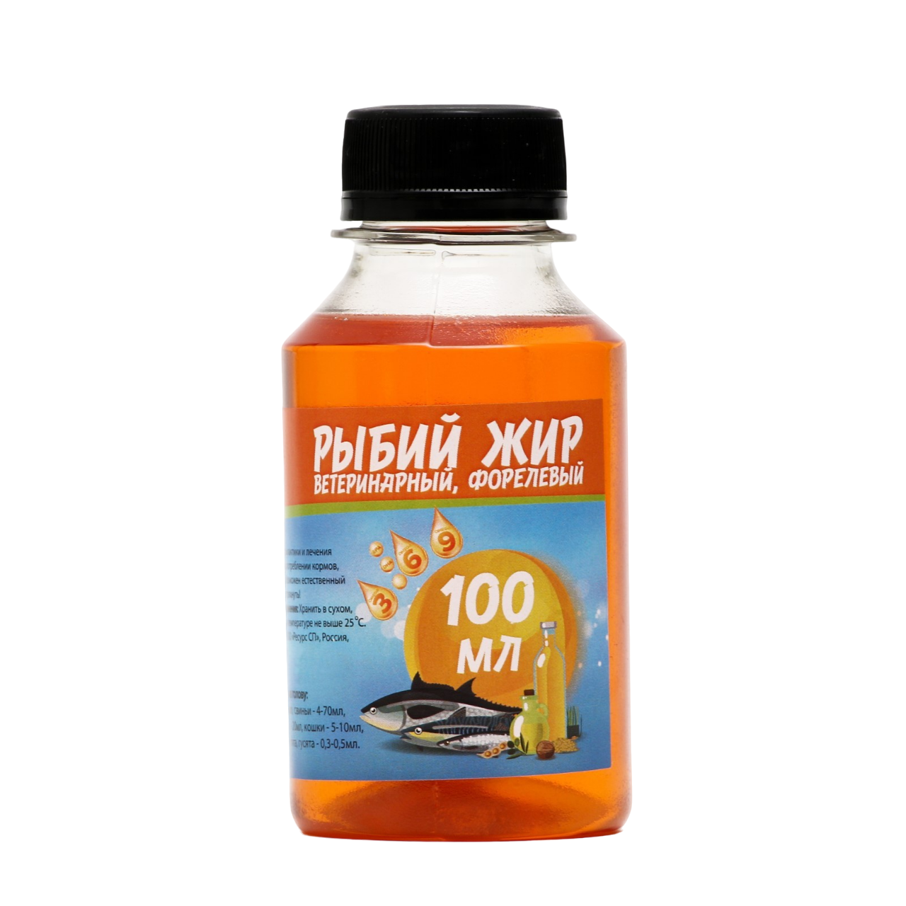 Рыбий жир Пижон ветеринарный, форелевый, 100 мл