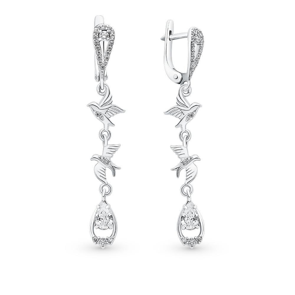 

Серьги из серебра с фианитом 585Gold 702008138, 702008138