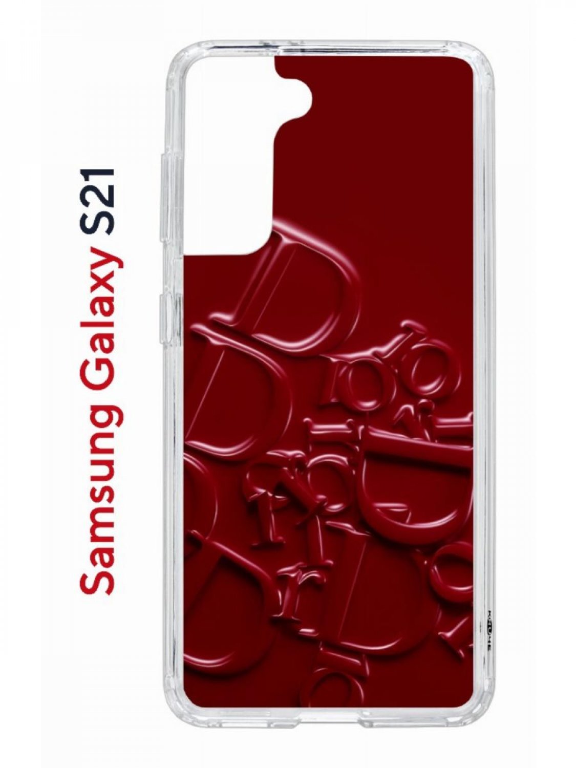Чехол на Samsung S21 с принтом Kruche Print Dior,противоударный бампер,с защитой камеры