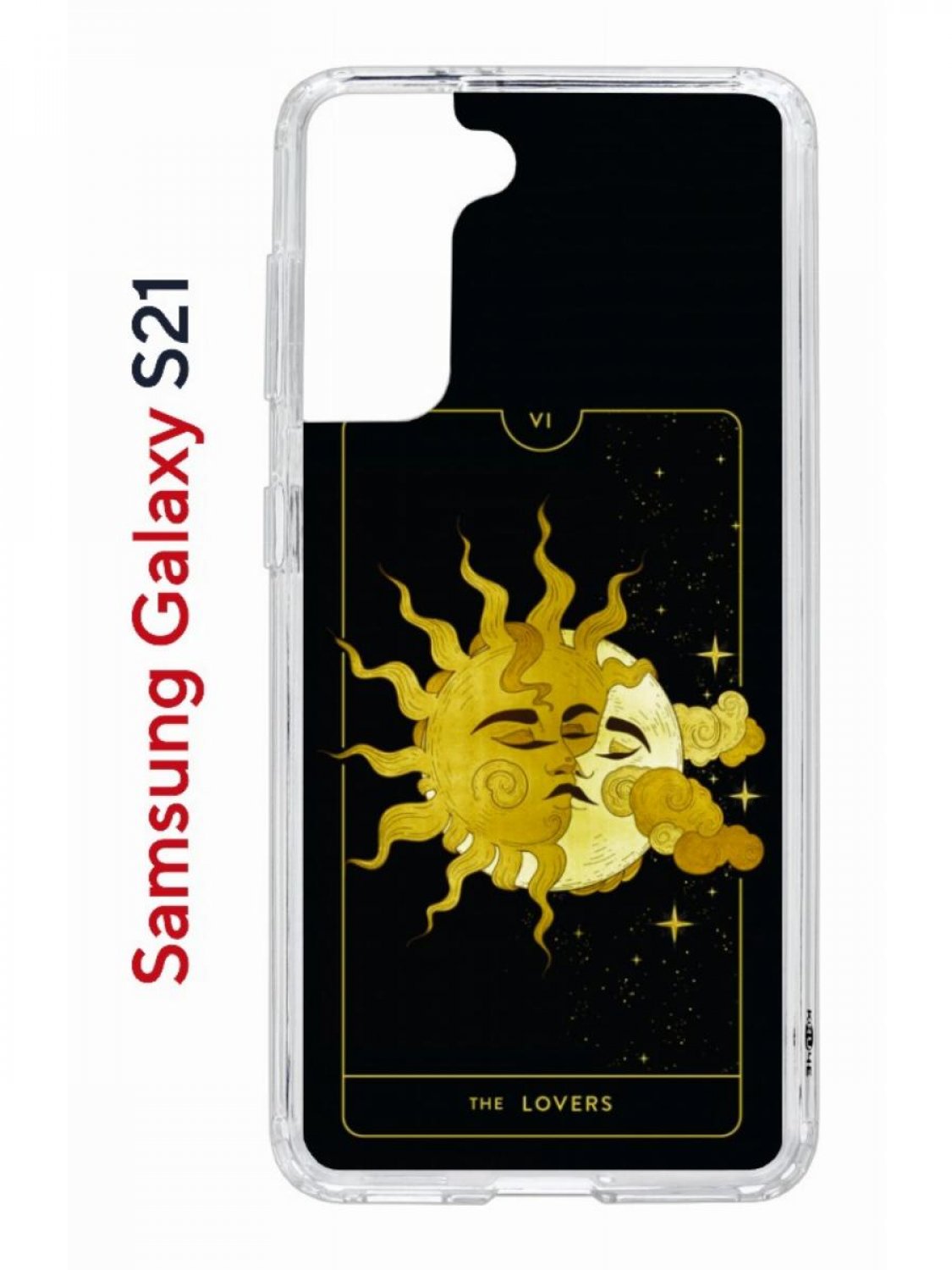 Чехол на Samsung S21 Kruche Print Tarot Lovers,противоударный бампер,с защитой камеры