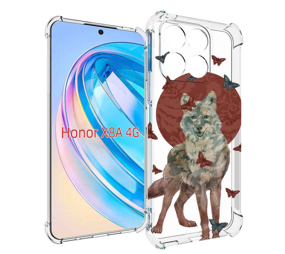 

Чехол MyPads Волчица с бабочками для Honor X8a, Tocco