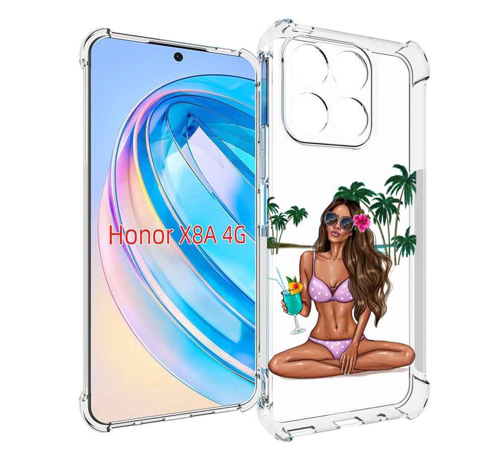 

Чехол MyPads Гавайская-девушка женский для Honor X8a, Tocco