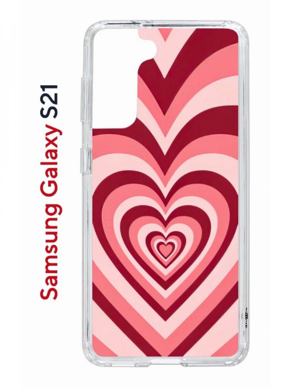 Чехол на Samsung S21 с принтом Kruche Print Сердце,противоударный бампер,с защитой камеры