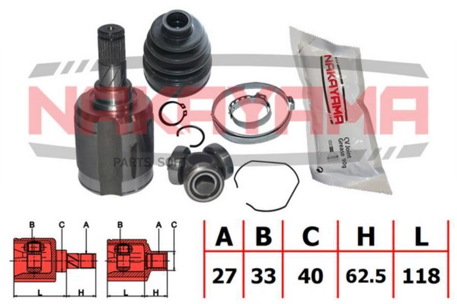 

Шрусвнутркктnissanqashqaij10f0627x33x1805x40 nj7754ny NAKAYAMA NJ7754NY