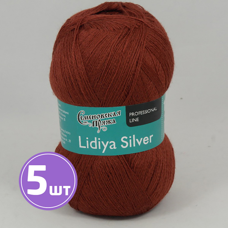 

Пряжа Семеновская Lidiya silver 191245 терракот 5 шт по 100 г, Коралловый