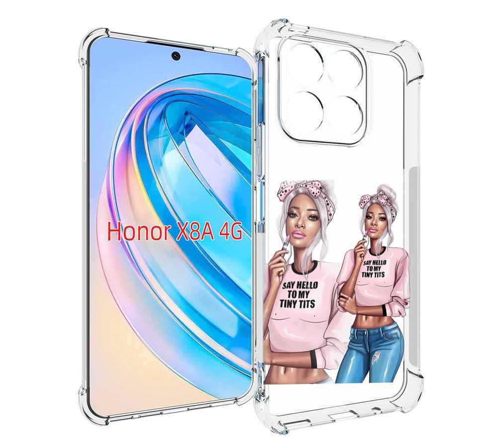 

Чехол MyPads Девушка-в-розовой-футболке женский для Honor X8a, Tocco