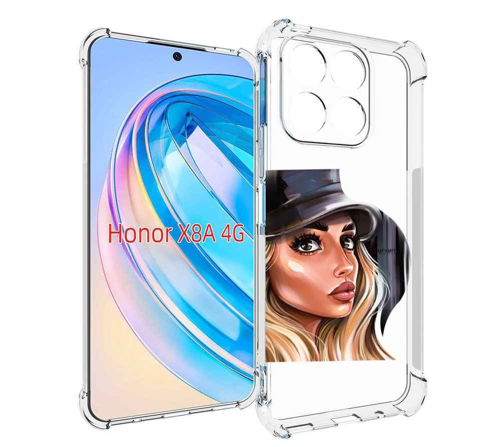 

Чехол MyPads Девушка-в-шляпе женский для Honor X8a, Tocco