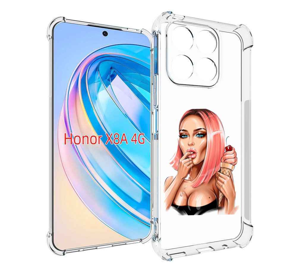 

Чехол MyPads Девушка-и-мороженое женский для Honor X8a, Tocco
