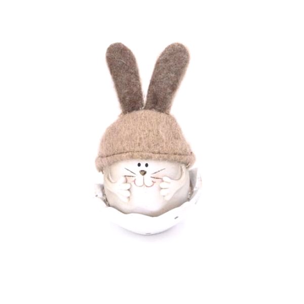 фото Садовая фигурка заяц в шапке 7,5х5,5х10 см nobrand